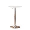 Adjustable Wood and Metal Bar Table in White