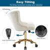 Lift wheel five-star foot backrest pull point teddy velvet white gold feet indoor leisure chair simple Nordic style