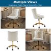 Lift wheel five-star foot backrest pull point teddy velvet white gold feet indoor leisure chair simple Nordic style