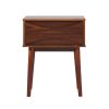 Mid-Century Modern 1-Drawer Solid Wood Nightstand ‚Äì Walnut