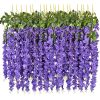 12 Packs Artificial Hanging Plants, Premium Oxidation Resistance Artificial Flower, Artificial Wisteria Plants, Artificial Plants For Home Decor Wall