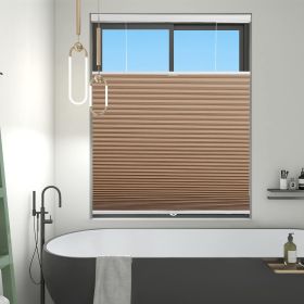 WELLSOURCE Blackout Cellular Shades Cordless, Top Down Bottom Up Blinds for Windows, 1.5" Single Cell Pleated Honeycomb Window Shades for Bedroom, Chi (Color: Blackout-Brown, size: CUTOM SIZE)