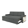 85.8" Pull Out Sleeper Sofa L-Shaped Couch Convertible Sofa Bed with Storage Chaise And Storage Racks,With USB Port And T-pyce Port