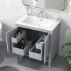 30" Bathroom Vanity with Sink, Multi-functional Bathroom Cabinet with Doors and Drawers, Solid Frame and MDF Board