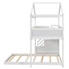 Twin over Full House Bunk Bed with Storage Staircase and Blackboard