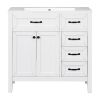 36' Bathroom Vanity with Sink Combo;  White Bathroom Cabinet with Drawers;  Solid Frame and MDF Board