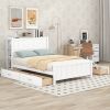 Full Size Platform Bed with Drawers and Storage Shelves