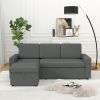 85.8" Pull Out Sleeper Sofa L-Shaped Couch Convertible Sofa Bed with Storage Chaise And Storage Racks,With USB Port And T-pyce Port