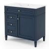 36'' Bathroom Vanity with Top Sink, Modern Bathroom Storage Cabinet with 2 Drawers and a Tip-out Drawer, Single Sink Bathroom Vanity