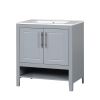 30" Bathroom Vanity with Sink, Multi-functional Bathroom Cabinet with Doors and Drawers, Solid Frame and MDF Board