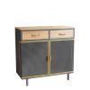 31.5'' Wide 2 Drawer Sideboard, Modern Furniture Decor, Made with Iron + Carbonized Bamboo, Easy Assembly