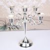 Silver Gold Black Bronze Metal Candle Holder Retro 5 Arms Candle Holder Dinner Hotel Home Decor Romantic Retro Candlestick