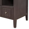 36" Bathroom Vanity with Ceramic Basin;  Bathroom Storage Cabinet with Two Doors and Drawers;  Solid Frame;  Metal Handles