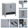 30" Bathroom Vanity with Sink, Multi-functional Bathroom Cabinet with Doors and Drawers, Solid Frame and MDF Board