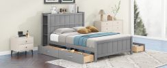 Full Size Platform Bed with Drawers and Storage Shelves