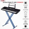 5 Core Keyboard Stand Digital Piano Riser Adjustable X Style Heavy Duty Electric Key Board Casio Synth Holder Foldable Portable Fits 54 61 88 Keys - K