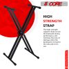 5 Core Keyboard Stand Digital Piano Riser Adjustable X Style Heavy Duty Electric Key Board Casio Synth Holder Foldable Portable Fits 54 61 88 Keys - K