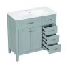 36' Bathroom Vanity with Sink Combo;  White Bathroom Cabinet with Drawers;  Solid Frame and MDF Board