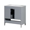 30" Bathroom Vanity with Sink, Multi-functional Bathroom Cabinet with Doors and Drawers, Solid Frame and MDF Board