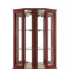 6 Shelf Corner Curio Display Cabinet with Lights, Mirrors and Adjustable Shelves, (E26 light bulb not included)