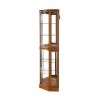 6 Shelf Corner Curio Display Cabinet with Lights, Mirrors and Adjustable Shelves, (E26 light bulb not included)