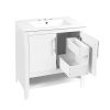 30" Bathroom Vanity with Sink, Multi-functional Bathroom Cabinet with Doors and Drawers, Solid Frame and MDF Board