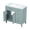 36' Bathroom Vanity with Sink Combo;  White Bathroom Cabinet with Drawers;  Solid Frame and MDF Board