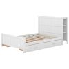 Full Size Platform Bed with Drawers and Storage Shelves