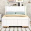 Full Size Platform Bed with Drawers and Storage Shelves