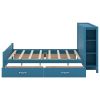 Full Size Platform Bed with Drawers and Storage Shelves