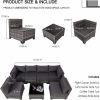 7 Pieces Furniture Set,All-Weather PE Wicker Rattan Sectional Conversation Sofa Set,Ouutdoor Low Back Sectional Sofa with Tea Table,for Garden, Backya